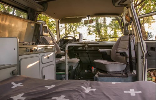 inner area of smallest motorhome in Manitoba Canada